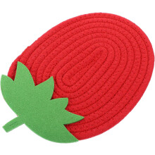 Rotes, erdbeerförmiges Tischset aus Baumwolle, langlebig, ölbeständig, modisches und schönes Design