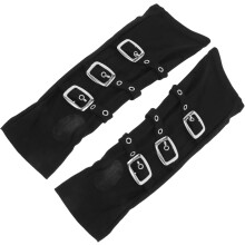 Fingerlose Handschuhe im Punk-Stil, schwarz, aus Stretchseide, lange, stylische Cosplay-Handschuhe für Mädchen, Party-Accessoires
