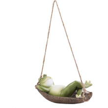 Hängende Frosch-Schaukel aus Kunstharz, Gartendekoration, Gartenanhänger