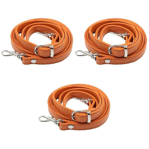 Tote Bag Replacement Accessories PU Strap for 3Pcs Adjustable Orange Style 2