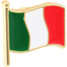 Broche drapeau national italien créatif en métal, insigne de vêtement, épingle de poitrine rouge