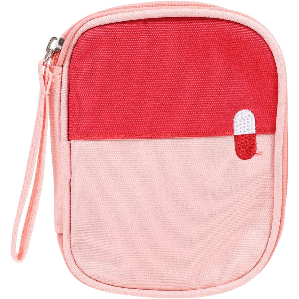 Hkhbjs Pink Portable Mini First Aid Kit Medicine Bag With Zipper, Small Household Emergency Travel