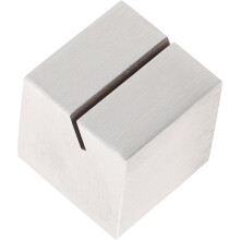 Tischnummernständer aus Edelstahl mit Postkartenbasis, praktischer Kartenhalter, hält Karten sicher, silberfarben