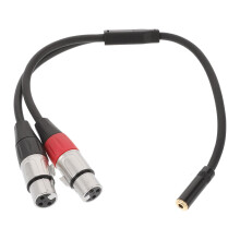 1 stuk XLR Y-kabel splitter 3-pins XLR-vrouwelijk naar 1/8 TRS-mannelijk, dubbel afgeschermde audiokabel van zinklegering