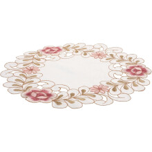 Dekoratives Platzset mit ausgestanztem Blumenmuster, hitzebeständige Tischunterlage aus Polyesterfaser