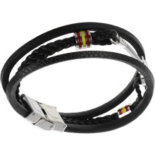Mehrlagiges PU-Armband, schwarzes gestricktes Punk-Armband, Armband im Gitarren-Design für lässigen und Rock-Stil
