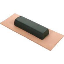 Kit de polissage pour 2 lames, cuir à aiguiser, cire pour bois, base antidérapante en caoutchouc.