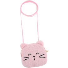 Plüsch-Umhängetasche für Mädchen, niedliches Katzenmotiv, weiches Material