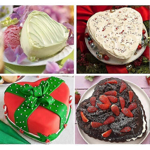 Aluminum Heart Cake Pan with Removable Bottom for Baking 2Pcs Black 1