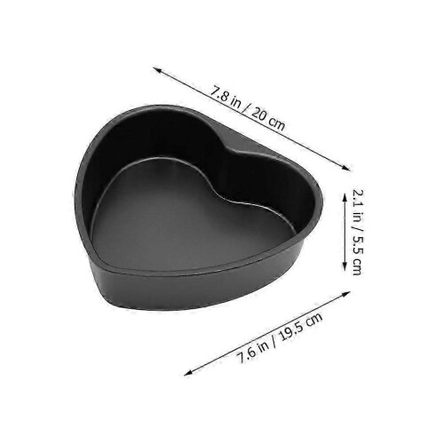 Aluminum Heart Cake Pan with Removable Bottom for Baking 2Pcs Black 2