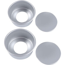 2-teiliges Kuchenform-Set, herausnehmbarer Boden, 15 cm und 20 cm Durchmesser, Aluminiumlegierung, antihaftbeschichtet, rund, Metall