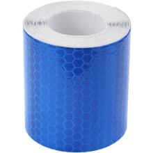 Reflektierendes Klebeband, blau, PVC mit starker Kleberückseite, sechseckige Wabenstruktur