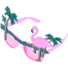Gafas divertidas para fiestas, accesorios para fotos de verano en la playa hawaiana, diseño de palmera y flamenco.