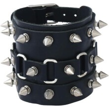 Punk-Armband für Herren, Lederarmband mit Nieten, Rindsleder-Armbandkette, cooler Herren-Armbandschmuck für Casual und Streetwear