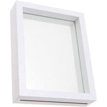 Doppelseitiger Bilderrahmen aus Glas mit weißer mitteldichter Faserplatte