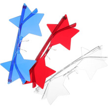 3er-Set sternförmige patriotische Brillen, Partyzubehör zum Unabhängigkeitstag, lustige Neuheitsbrillen für Jungen, Mädchen und Erwachsene
