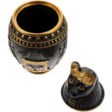 Zartes Vorratsgefäß im altägyptischen Stil aus Kunstharz, elegantes und einzigartiges Retro-Design