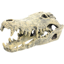 Dinosaurierschädel-Dekoration aus Kunstharz für Schreibtisch oder Homeoffice, kreative beige Dinosaurierschädel-Skulptur