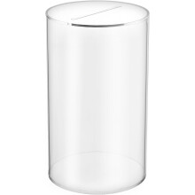 Wiederverwendbare Mini-Spardose aus Acryl mit glatter Oberfläche und zylindrischem Design