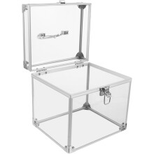 Grote opbergdoos voor vinylplaten van acryl met handvat, bureau-organizer, stijlvolle vitrine.