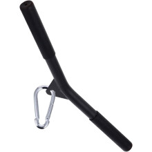 Schwarze Stahl-Fitness-Zugstange, 50 cm, gebogener Griff, Fitnessgerät