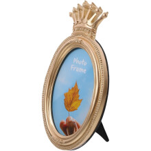Bilderrahmen im europäischen Retro-Stil, filigraner Fotorahmen aus goldenem Harz und Glas, eleganter Schreibtischrahmen