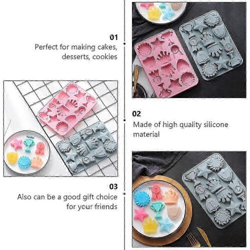 Crown Silicone Mold for Cake Border Decoration 6Pcs DIY Kitchen Tool 2
