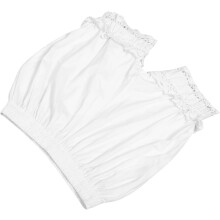 Weiße Baumwoll-Lolita-Kürbis-Hosen mit Spitzenbesatz und Tasche, atmungsaktiv und blickdicht