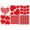 Valentine's Day Wall Decals Red Heart Shape Decoration 2Sets 6 Pieces 2