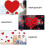 Valentine's Day Wall Decals Red Heart Shape Decoration 2Sets 6 Pieces 4