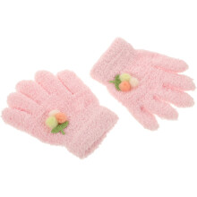 1 par de guantes de invierno acogedores con diseño de dibujos animados, manoplas de dedos completos para niños, diseño de punto suave.