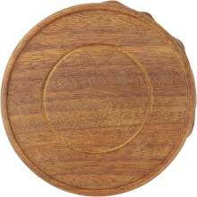 Socle décoratif rond en bois kaki pour pot de fleurs, style élégant et design simple, support pour présentoir.