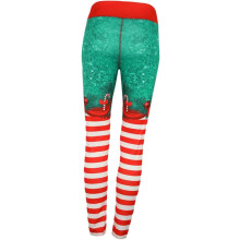 Weihnachtlich gemusterte Damen-Yoga-Leggings mit mittelhohem Bund, Stretch-Sporthose für Fitness und Sport, ideal als Accessoire für Weihnachtsfotos
