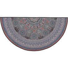 Boho-Eingangsmatte, halbrund, aus Polyester, rutschfest, leicht zu reinigen, trendiger Teppich