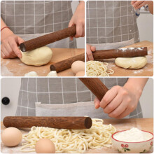 Wooden Rolling Pin with Sturdy Handles for Maximum Pressure, Sturdy Dough Roller Pin