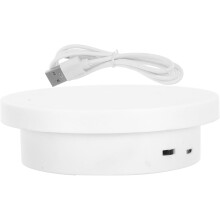 Motorisierter, drehbarer Display-Drehtellerständer, 14 cm, weiß, wiederaufladbare Plattform