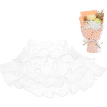 White Chiffon Ruffle Ribbon Trim for Sewing Craft Dress Decoration, 5 Yards Polyester Pleated Lace Edge