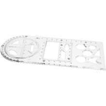 Multifunctional Geometric Drawing Ruler Rotatable Protractor, Student Drafting Stencil Template