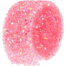 Nastro adesivo rosa AB da 30 mm con effetto diamante, accessorio fai da te per decorare abiti.