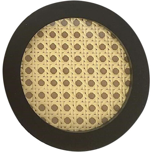 Multi-Functional Black Woven Plastic Serving Tray with Smooth Texture and Fine Detail