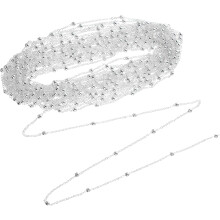 DIY-Halsketten und Haarnadeln, DIY-Kettenrolle, Silber, 3,5 mm flaches O-Glied, 10 m, Schmuckherstellungszubehör