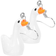 Gänse-Ohrringe für Damen, 1 Paar Tierohrringe, weiße Gans, trendiger Statement-Schmuck