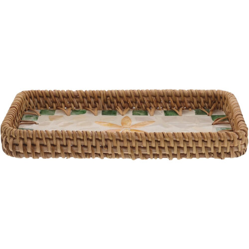Serviertablett aus Rattan