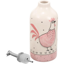 Bouteille distributrice d'huile de cuisson pratique en céramique et acier inoxydable