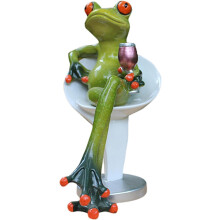Frosch-Dekoration aus Kunstharz, kreative Tischdekoration aus Kunstharz, grüne, künstlerische Froschfigur