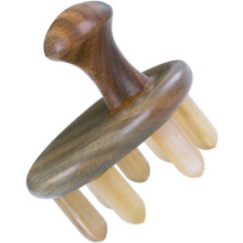 Hornmassagekamm aus Holz, Kopfhautmassagegerät für Haarwachstum, Kopfhautmassagegerät