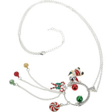 Weihnachtsmannmützen-Halskette, weihnachtlicher Anhänger aus Legierung, schicker Schmuck für Weihnachtsfeiern