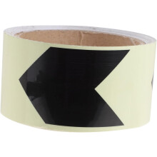 Im Dunkeln leuchtendes PVC-Leitband 5 cm x 5 m mit reflektierendem Richtungspfeil