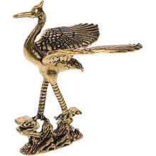Goldene Messing-Kranichfiguren, 2er-Pack, künstlerische Tischdekoration, Teedekoration, Skulptur