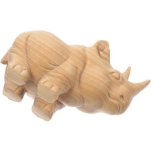 Handliches Nashorn-Ornament aus Holz, angenehme Haptik, leichtes Synthetikmaterial